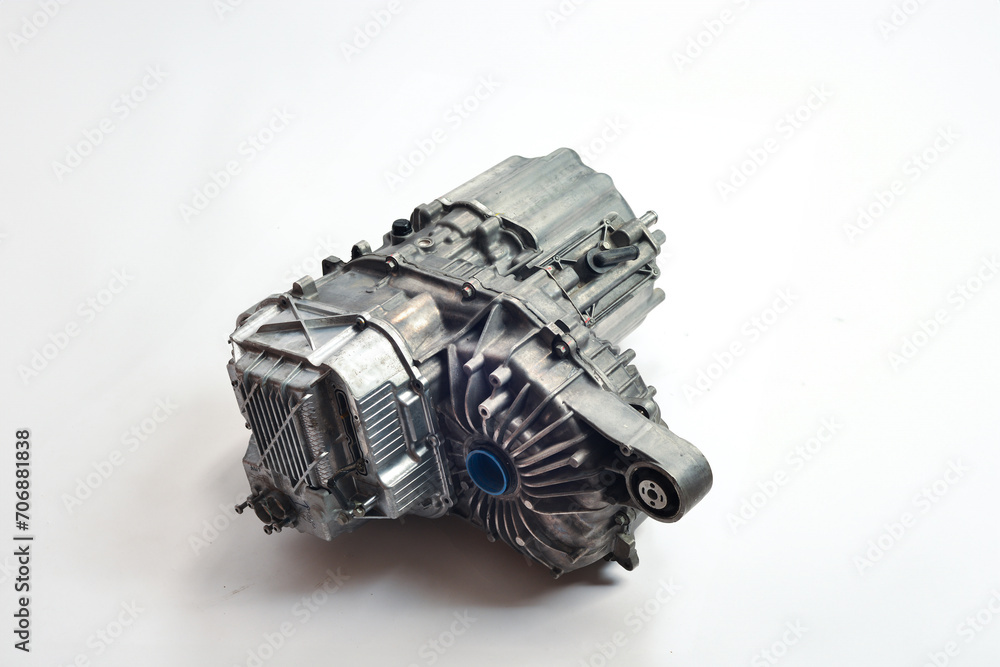 An electric motor isolated in white.