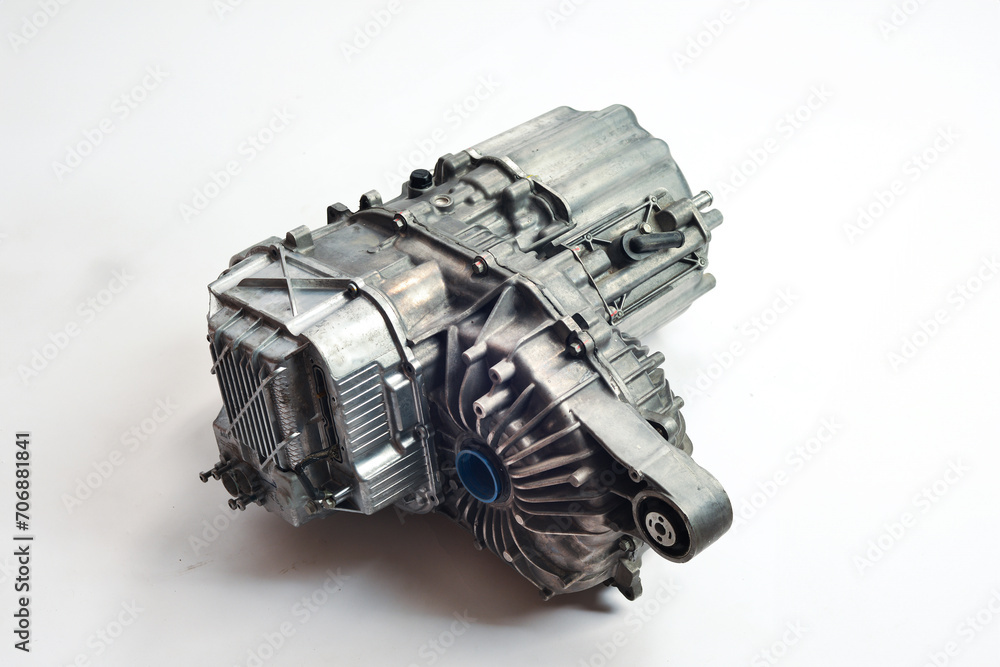 An electric motor isolated in white.