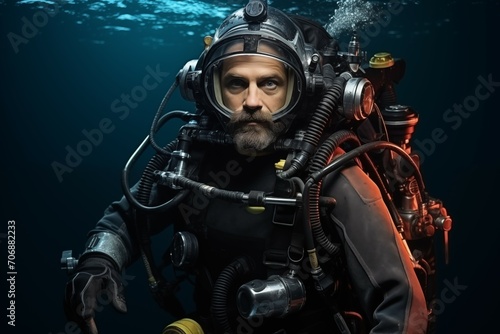 Male Scuba Diver in the Underwater World © imagemir