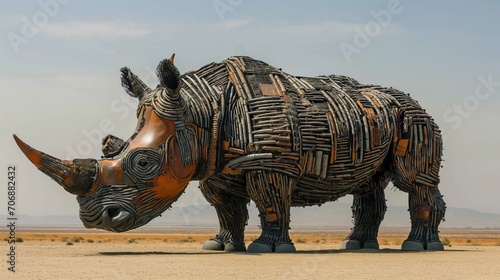 Ammunition Rhino Sculpture in the Desert © Blue_Utilities