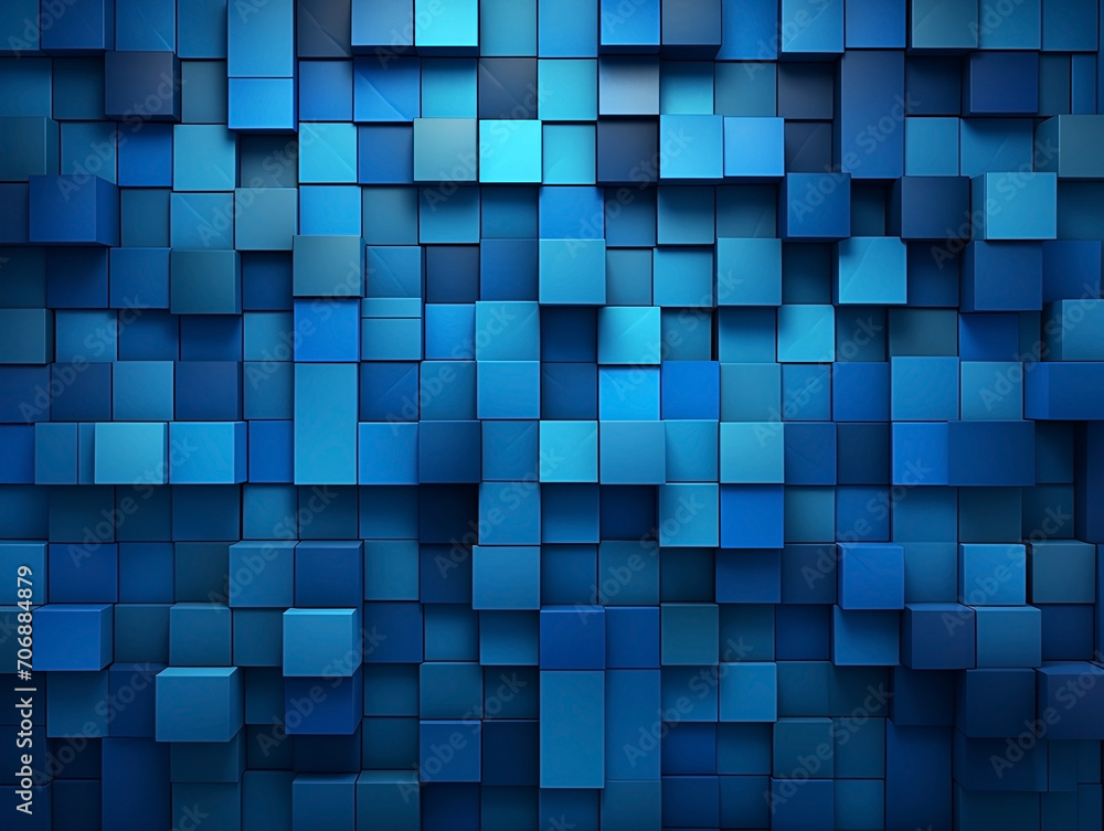 Flat colored with blue shaped blocks pop style. Geometrical abstract wallpaper. 3d render illustration style. Flat colored with blue shaped blocks pop style. Geometrical abstract wallpaper. 3d render illustration style.