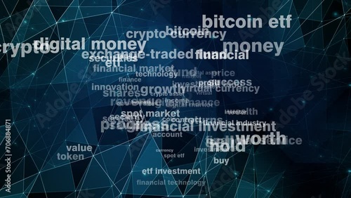 Spot bitcoin etf investment offers new opportunity to enter cryptocurrency market. With connected lines to digital finance it smart strategy for financial industry growth and future success photo