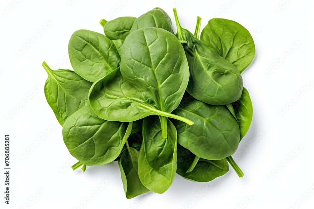 Fototapeta premium Fresh spinach on white background
