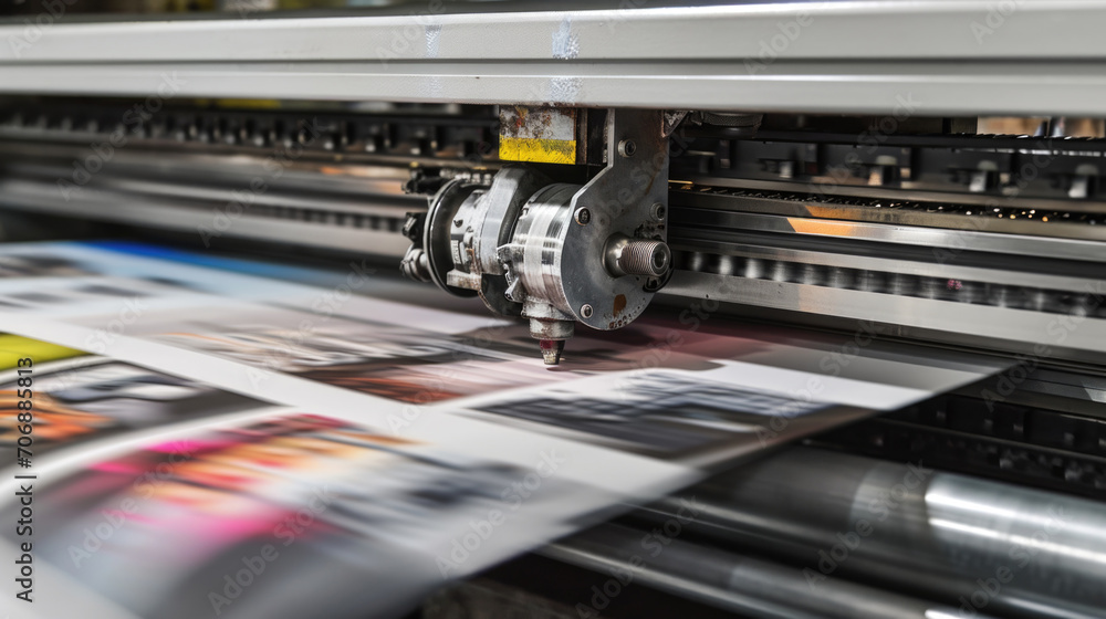 A printing machine with a large print on its side. Suitable for various printing needs A printing machine with a large print on its side. Suitable for various printing needs