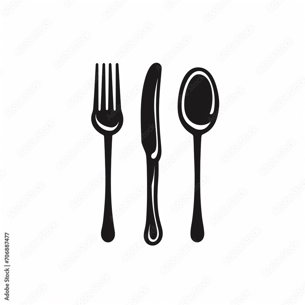 spoon and fork icon on white background. Vector illustration. Eps 10. spoon and fork icon on white background. Vector illustration. Eps 10.