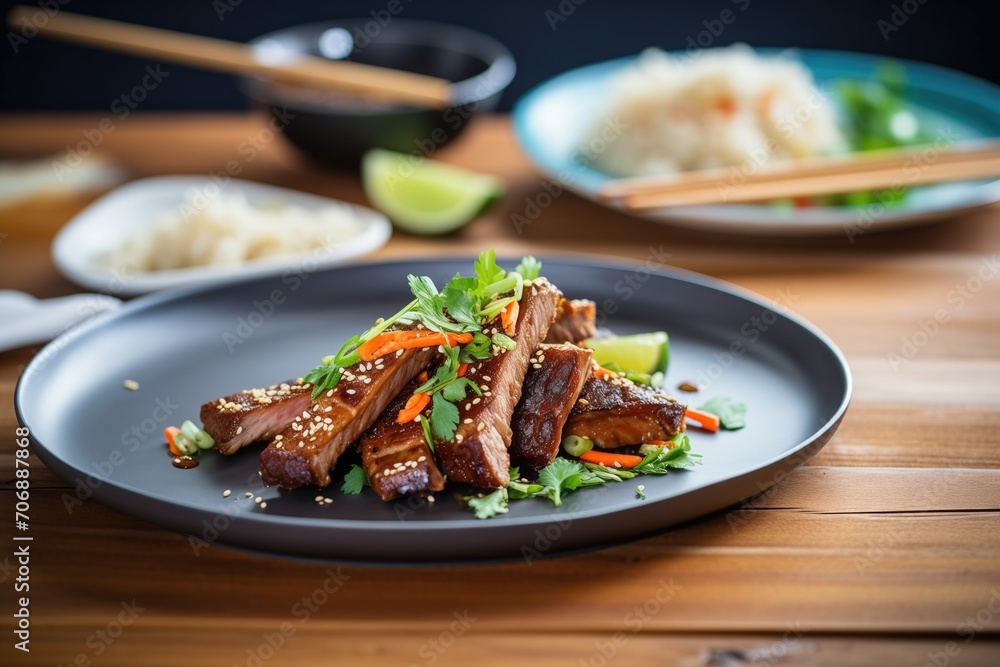 ribs with a honey glaze and sesame seeds ribs with a honey glaze and sesame seeds