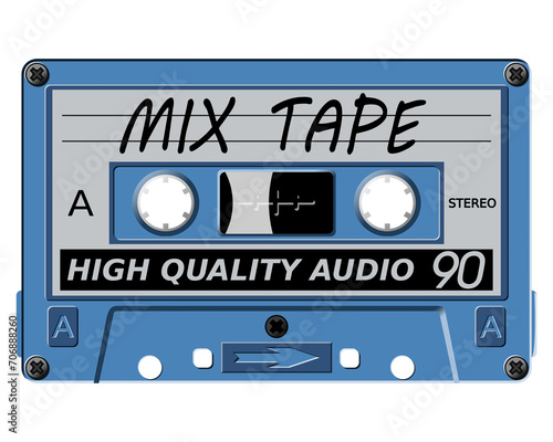 Cassette tape png sticker  retro music illustration on transparent background.