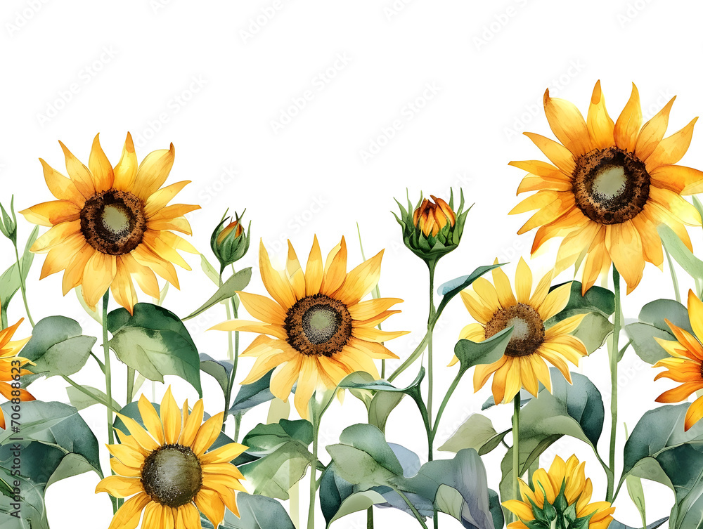 Obraz premium sunflowers on white background