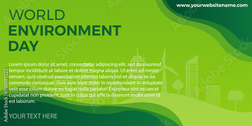 world environment day green banner vector design
