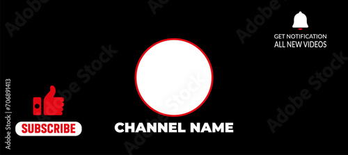 awesome black colour youtube banner fram. cover design