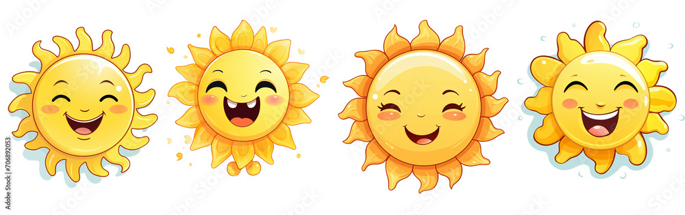 groupset illustration of a happy sun. PNG file
