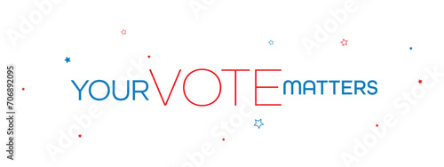 your vote matters sign on white background	