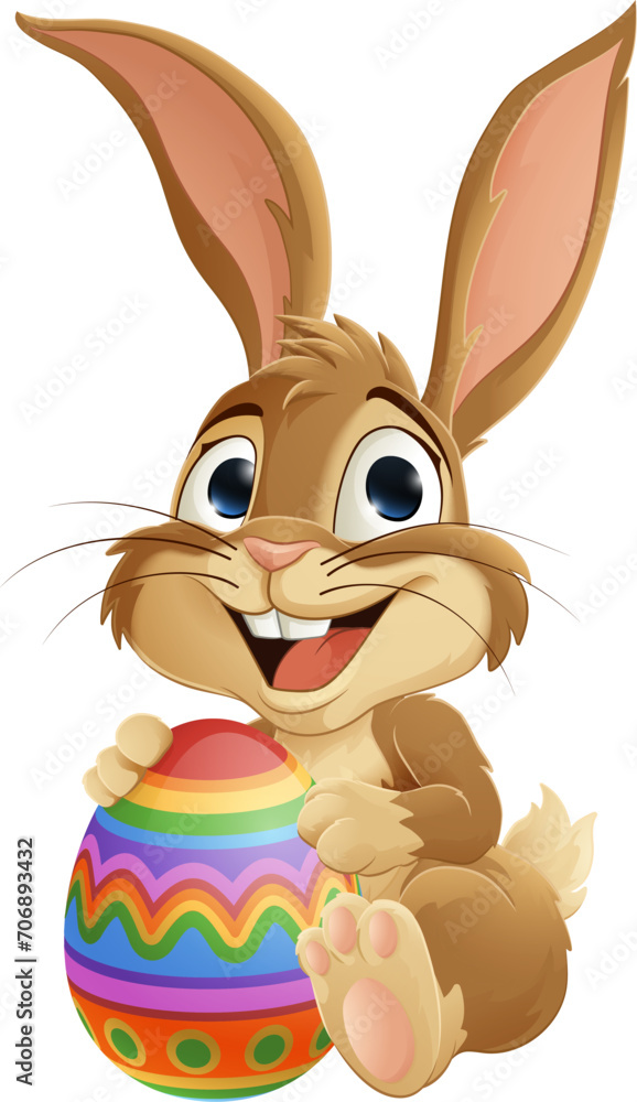 Obraz premium The Easter bunny and chocolate Easter egg rabbit cartoon