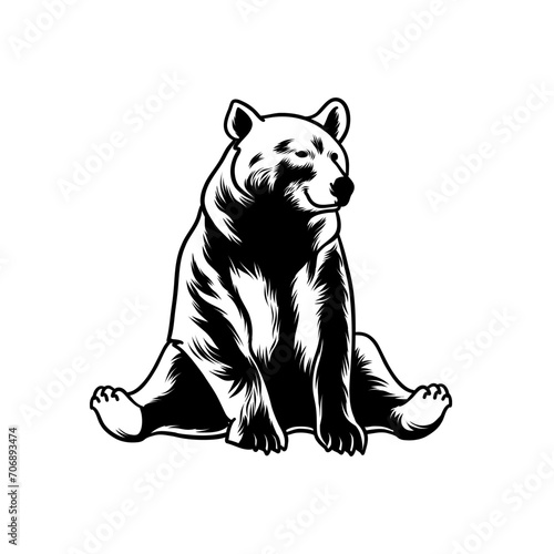 illustration of a bear sitting