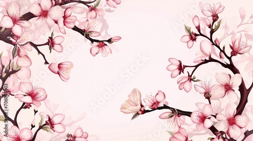 vector cherry blossom frame card   