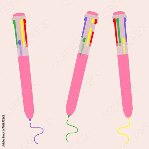 90's style, multicolor pen