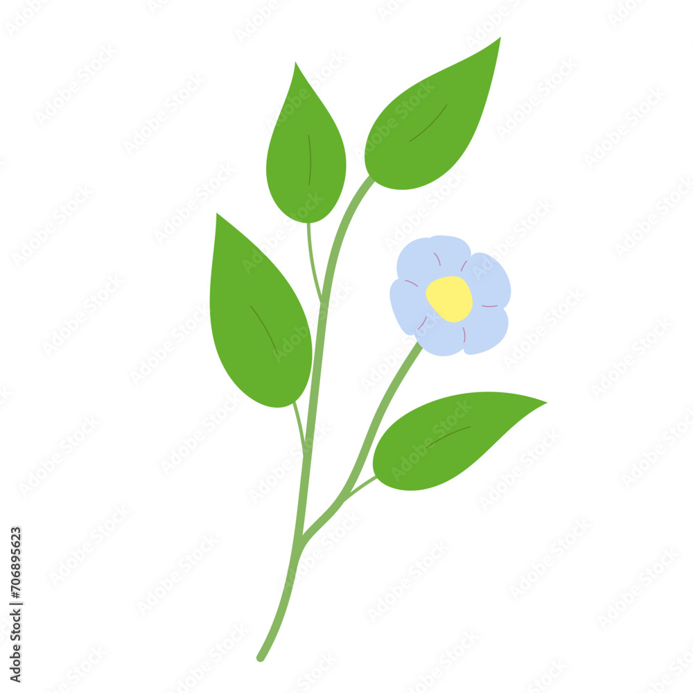 Decorative flower. Floral plant element for beautiful design. Simple form. Vector drawing. Decorative flower. Floral plant element for beautiful design. Simple form. Vector drawing.