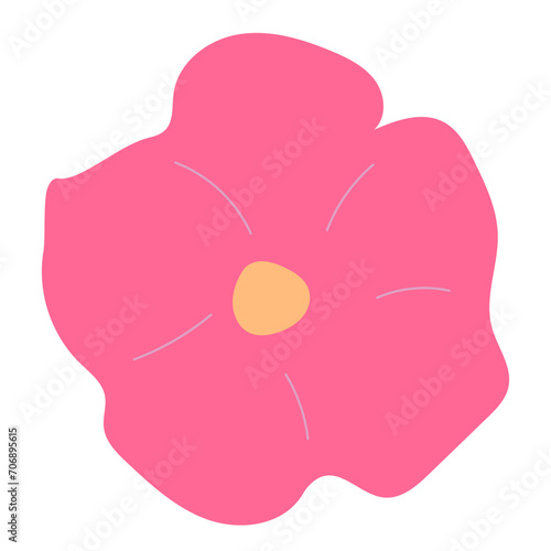 Flat flower bud element for beautiful design. Simple form. Vector drawing.