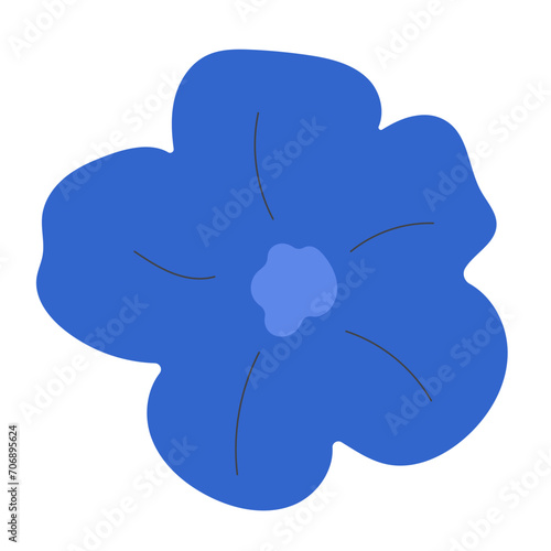 Flat flower bud element for beautiful design. Simple form. Vector drawing.