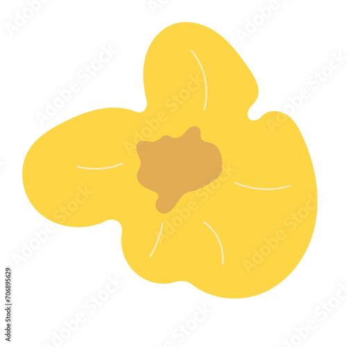 Flat flower bud element for beautiful design. Simple form. Vector drawing.
