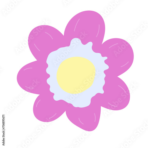Flat flower bud element for beautiful design. Simple form. Vector drawing.