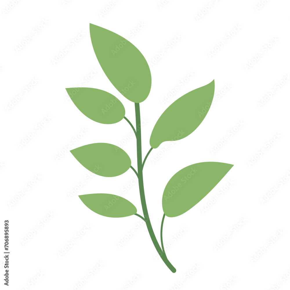 Fototapeta premium Leaf plant element for beautiful design. Simple form. Vector drawing.