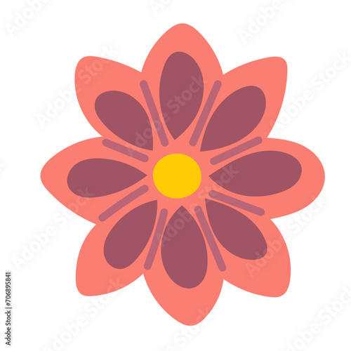 Flat flower bud element for beautiful design. Simple form. Vector drawing.