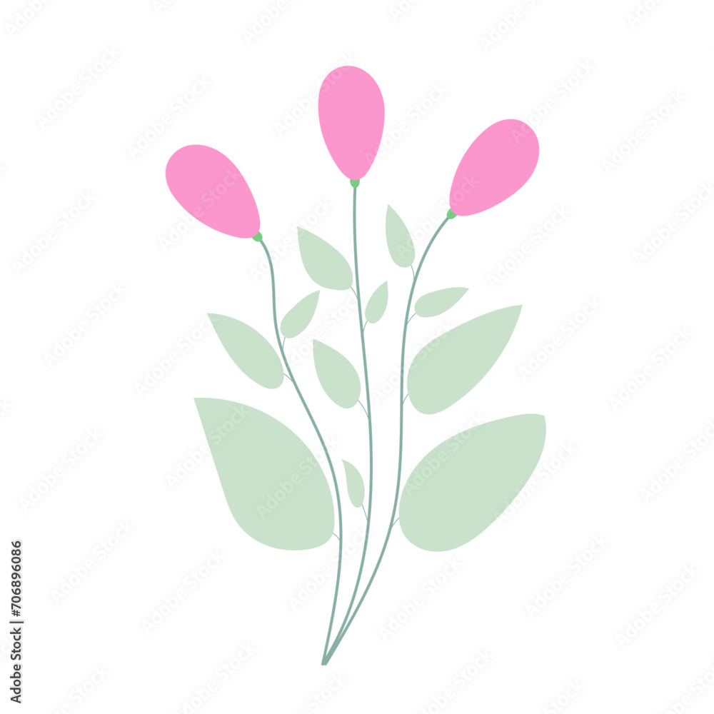 Decorative flower. Floral plant element for beautiful design. Simple form. Vector drawing. Decorative flower. Floral plant element for beautiful design. Simple form. Vector drawing.
