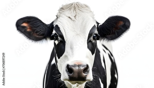 portrait of a cow isolated