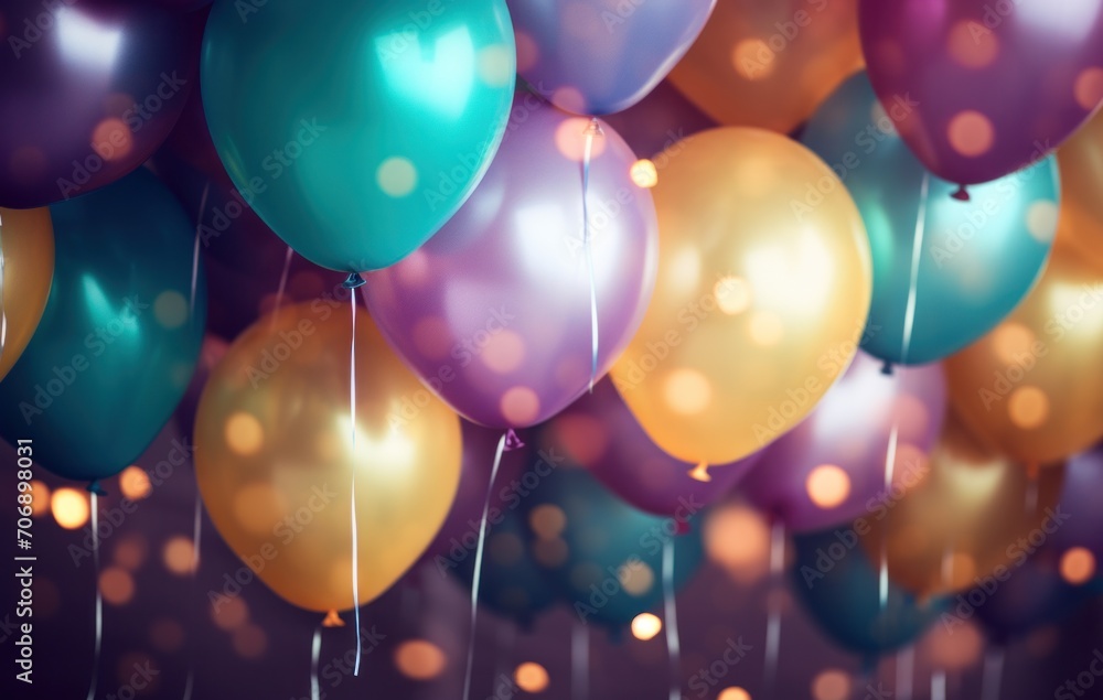colorful balloons on a festive background