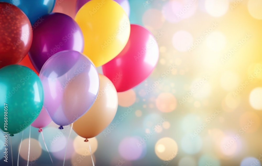 colorful balloons with beautiful bokeh background