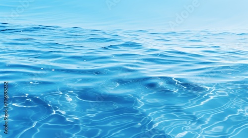 Blue sea water surface with ripples and waves, 3d illustration Generative AI