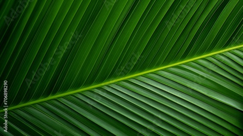 Close up of green palm leaf texture for background. Nature background. Generative AI