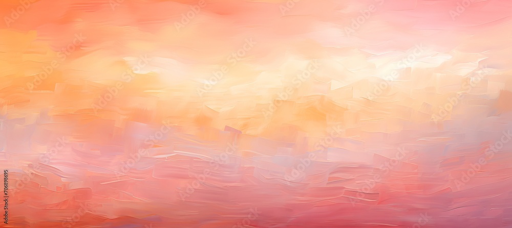 Dreamy impressionist background with soft and delicate pink and peach fuzz paint strokes - obrazy, fototapety, plakaty 
