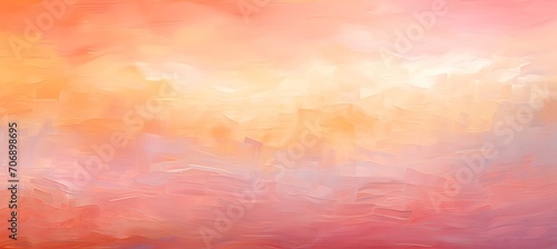 Dreamy impressionist background with soft and delicate pink and peach fuzz paint strokes photo