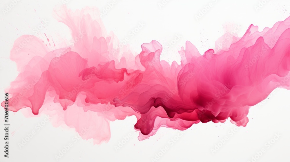 Abstract pink watercolor background. Ink in water. illustration. Generative AI