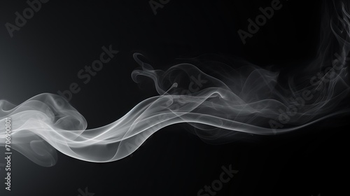 Abstract smoke on black background. Design element for brochure, flyer, web design. Generative AI