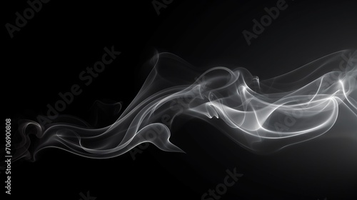 Abstract white smoke on black background. illustration for your design. Generative AI