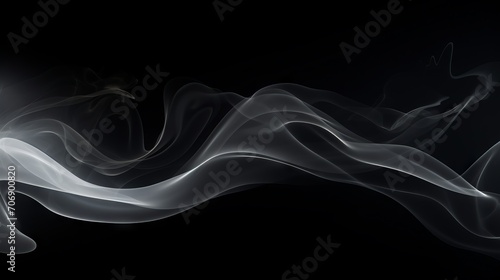 Abstract smoke on black background. 3d rendering, 3d illustration. Generative AI