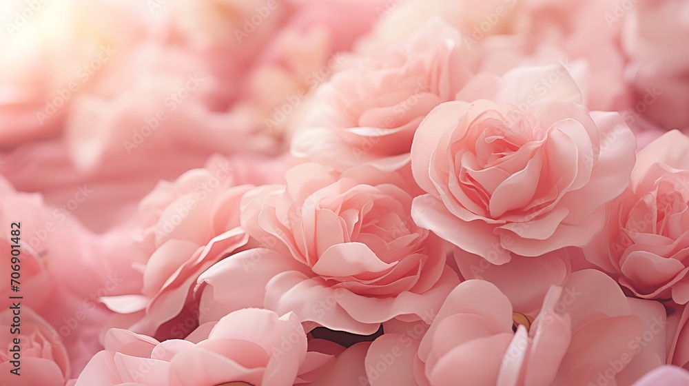 Vibrant Cluster of Roses on Clean Background â€“ Ample Space for Text Integration