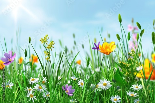 spring poster template with large copy space for text © olegganko