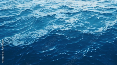 Blue sea water surface with ripples and waves. 3d illustration Generative AI