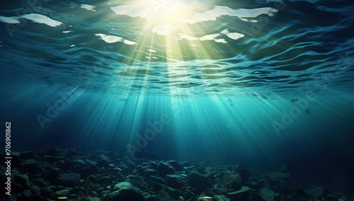 Sunbeam Serenity: Below the Surface of the Blue Abyss