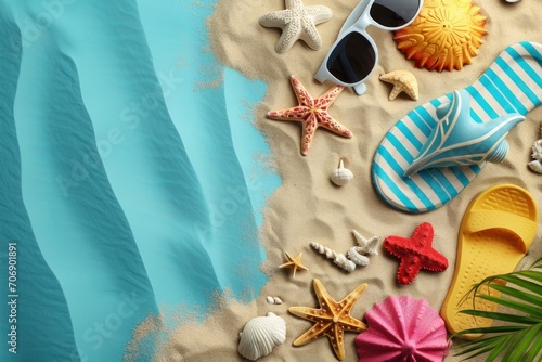 summer poster template with large copy space for text