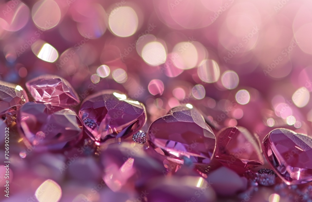 many pink hearts shaped into diamonds and glitter many pink hearts shaped into diamonds and glitter