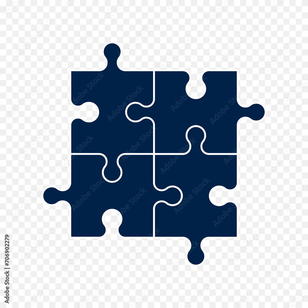 Fototapeta premium Puzzle vector symbol, teamwork solution concept, puzzle combination.