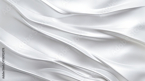 Abstract white satin background with smooth lines. 3d render illustration Generative AI