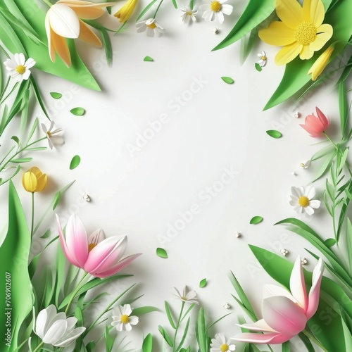 spring poster template with large copy space for text