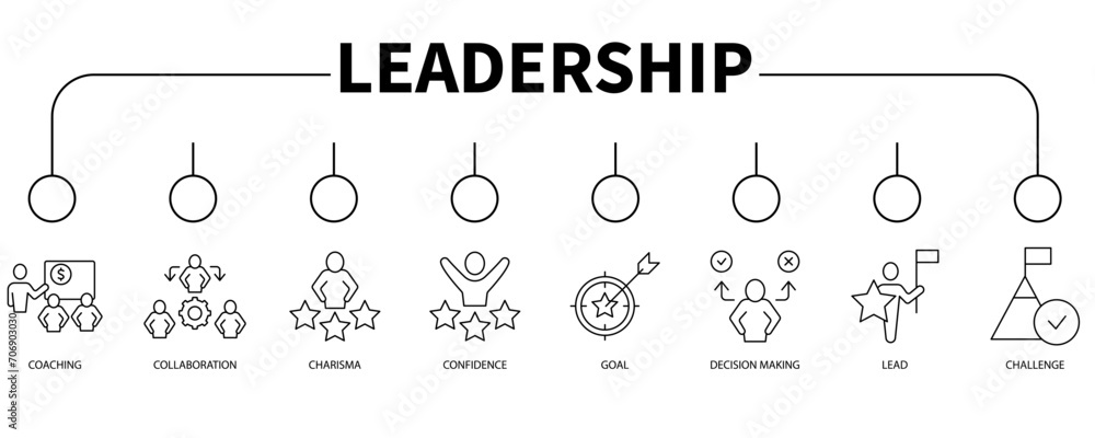 Leadership banner web icon vector illustration concept