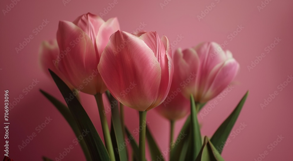 pink tulips next to a pink background pink tulips next to a pink background